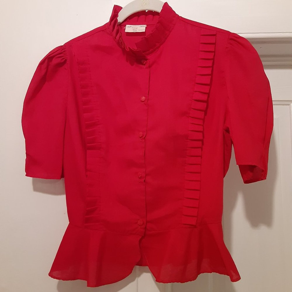 Pop Corn Blouse, Scarlet Red